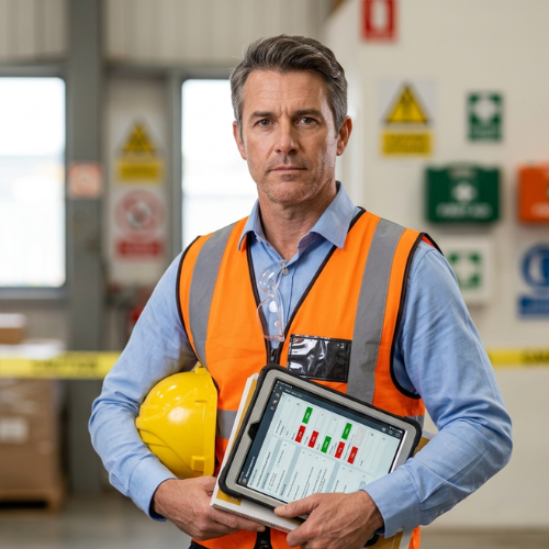 Audytor bezpieczeństwa i higieny pracy w hali produkcyjnej z tabletem – kurs ISO 45001 online
